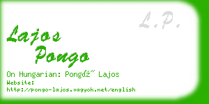 lajos pongo business card